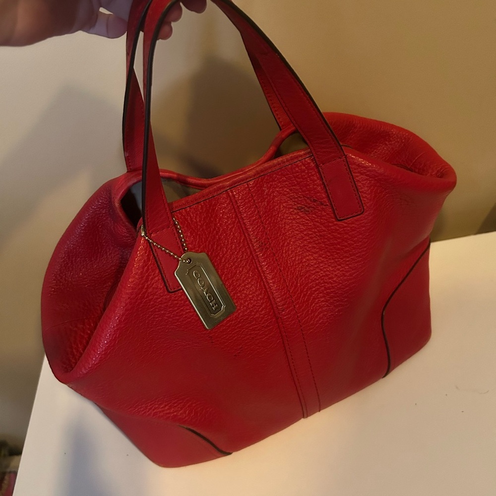 Coach Vibrant Red Tote Bag